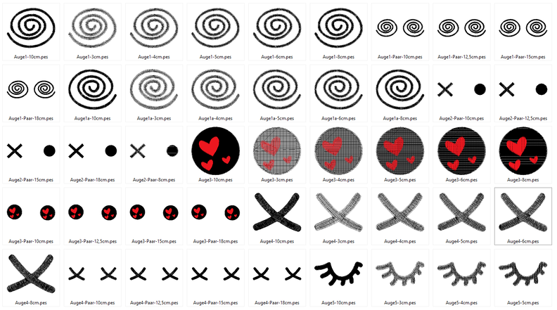 Stickdatei Comic Augen Kuscheltiere Kissen Bettschlagen image number 6