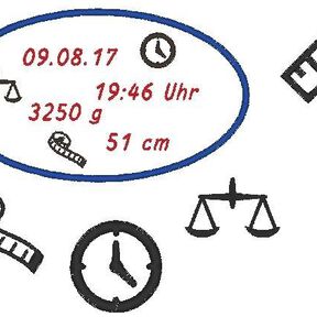 Stickdatei zur Geburt  ♥ Baby 18 Dateien
