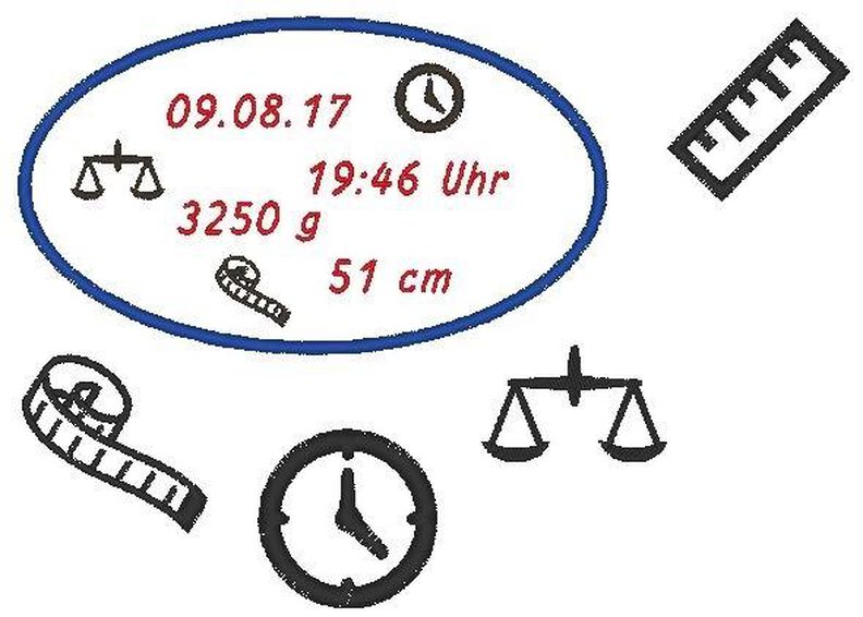 Stickdatei zur Geburt ♥ Baby 18 Dateien image number 1