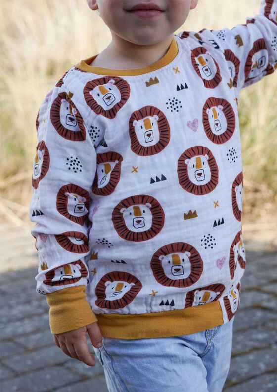 Musselin Hoodie Sweater Musling Gr. 86-170, Leinen, A4 + A0 image number 10