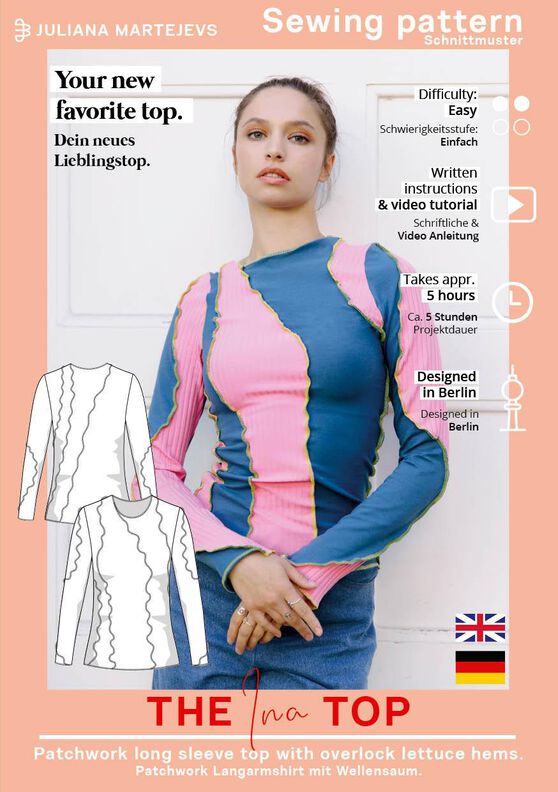 Langarmshirt Schnittmuster Gr. XS-XXXL Jersey Oberteil image number 7