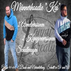 Herren-Hoodie "Kai" - EBook und Nähanleitung - Größe 44-64