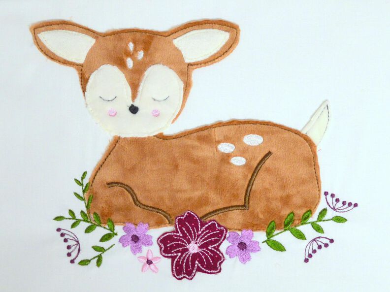 Stickdatei Rehkitz mit Blumen verschiedene Größen image number 3