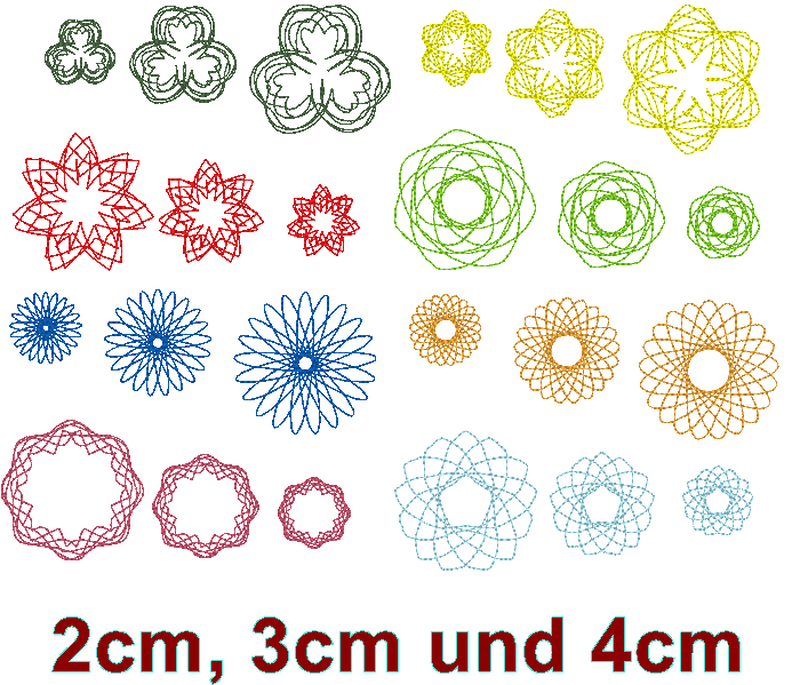 Stickdatei 49 Zirkel Mandala Mini Blumen 2 - 4cm Teil 1 image number 6