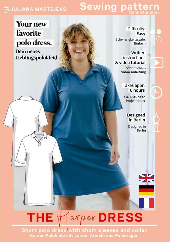 Schnittmuster nach Maß: Kurzes Polokleid Jersey Damen image number 7