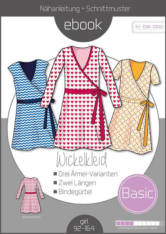 Ebook/Nähanleitung Basic Wickelkleid Mädchen Gr. 92-164 image number 1