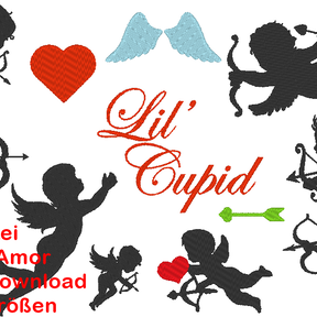 Stickdatei Amor Silhouette Cupid Hochzeit 