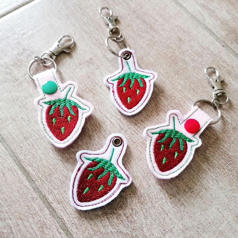ITH Stickdatei Schlüsselanhänger Erdbeeren image number 5
