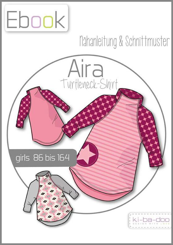 Ebook/Nähanleitung Turtleneck Raglanshirt AMIA Gr. 86-164 image number 1
