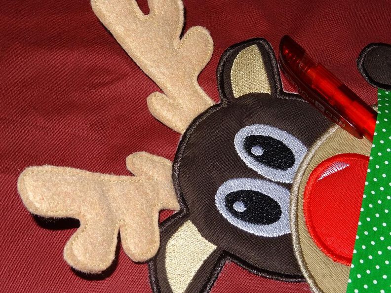 3-D Rentier Elch aus der Tasche Weihnachten ITH Stickdatei image number 3