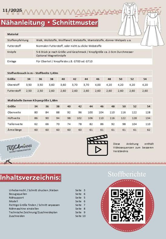 Schnittmuster Damenmantel Noèmie Gr. 34-54 tailliert  image number 9