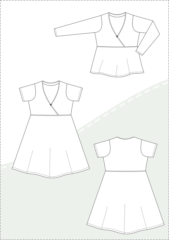 Conny Wickelkleid & Shirt mit hoher Taille, BU 80-116 A4+A0 image number 5