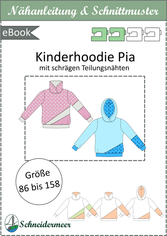 „Pia“ – Kinderhoodie mit Teilungsnähten, Gr. 86–158, A4+A0 image number 8