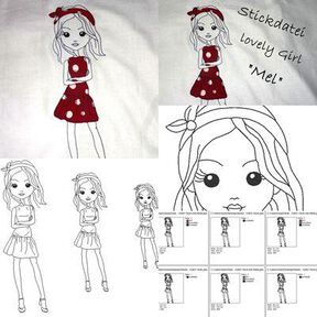 Mädchen 8er SET Bundle Stickdatei 