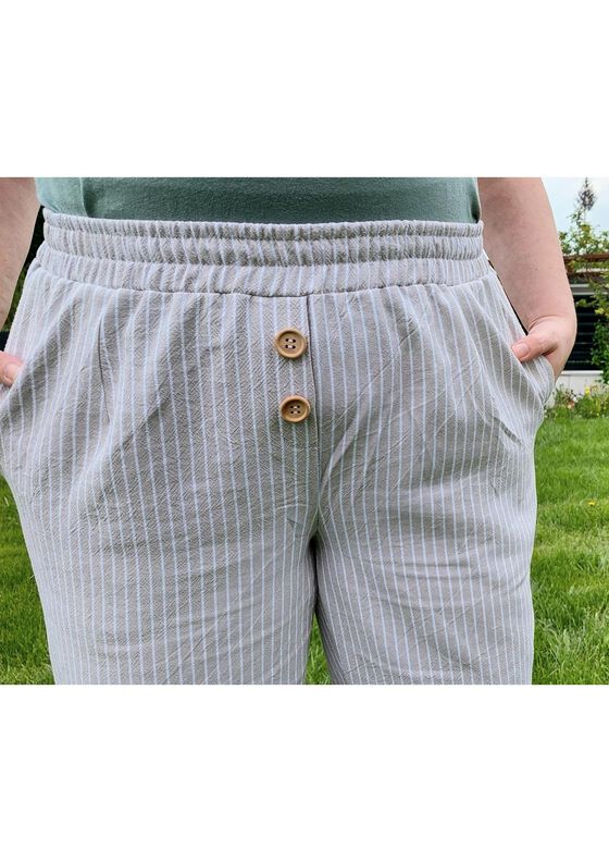 Musselin Hose Strandmusling Gr. 32-50 High Waist, Leinen image number 5
