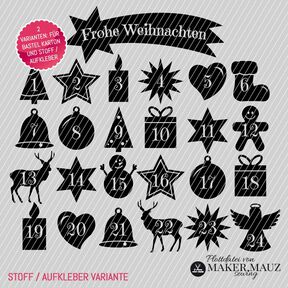Plotterdatei Adventskalender (DXF, SVG, PNG, JPG)