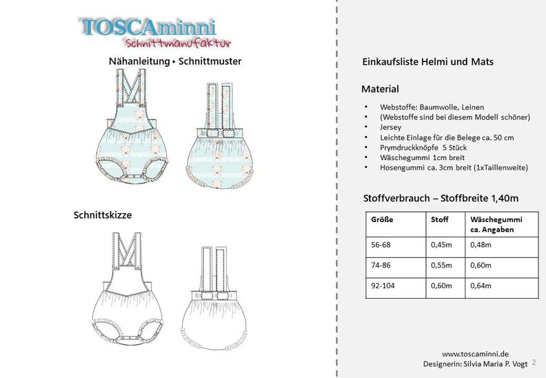 Latzhose Helmi + Matz Gr. 56-104 Schnittmuster image number 6