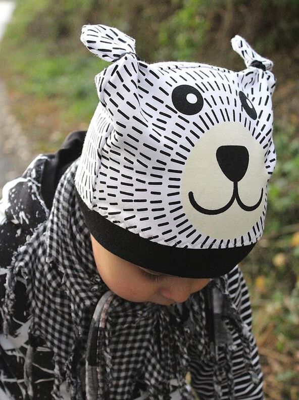 KINDER-BEANIE MIT TIEROHREN HASE UND BÄR 39-52CM UMFANG image number 4