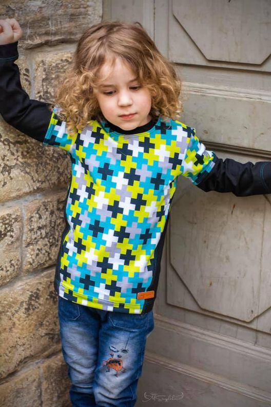 Kinder T-Shirt Longsleeve mit Teilungen KEREN ♥ Gr. 92-164 image number 8