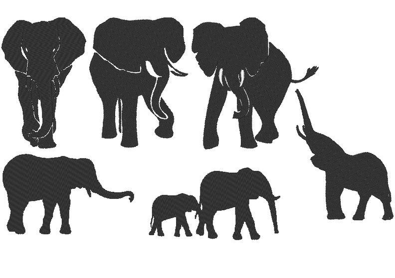 Elefant Stickdatei Silhouetten image number 3