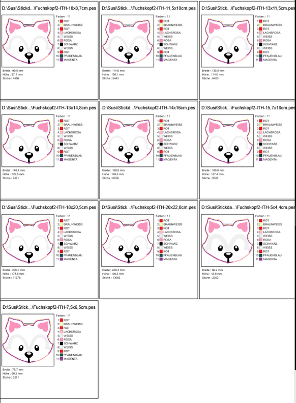 Stickdatei Fuchs Ith Kissen Anhänger image number 3