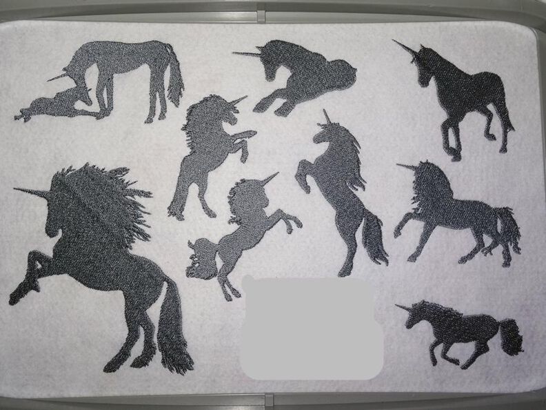 Einhorn Silhouetten Stickdatei image number 2