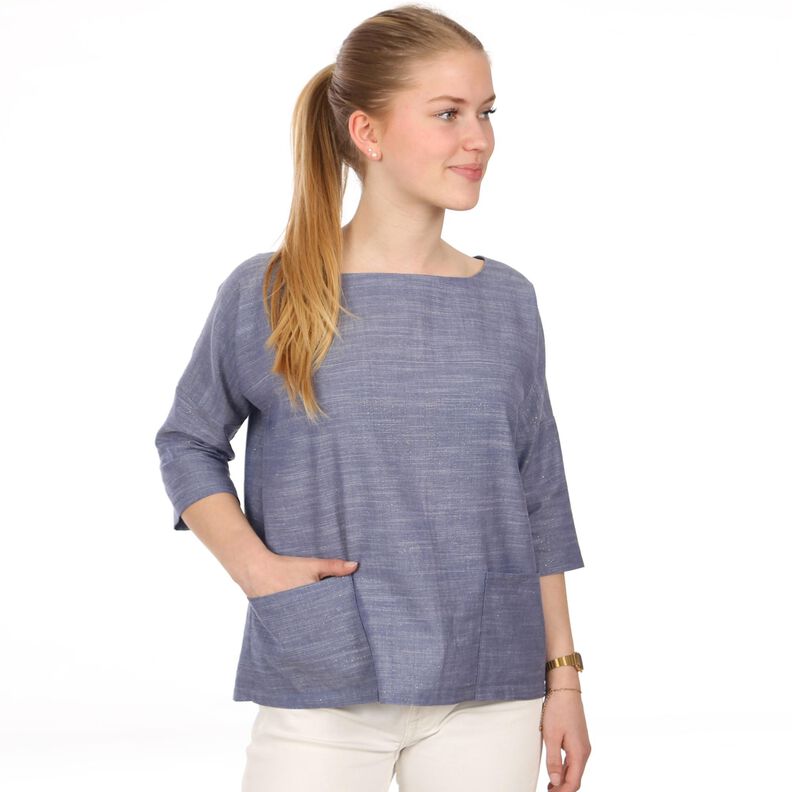 FRAU AIKO kurze Bluse mit Taschen & 3/4-Ärmeln - XXS-L image number 1