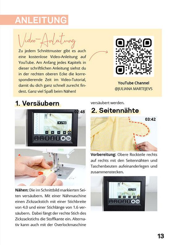 Stufenrock A-Linie Schnittmuster für Damen XS-XXXL, Video image number 9