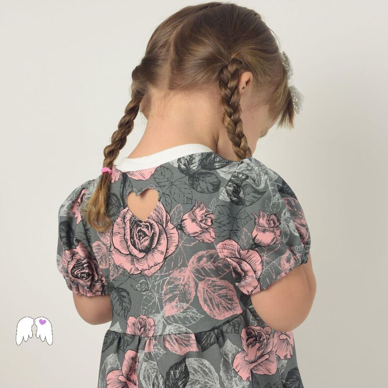 Kleid Lieblingsmädchen Gr. 86 - 164 Herzausschnitt Herzrücken Herz Puffärmel image number 8