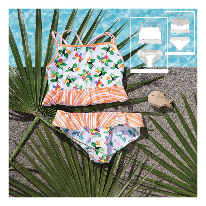 Kinder-Bikini, Nähanleitung & Schnittmuster, Gr. 104-152 image number 1