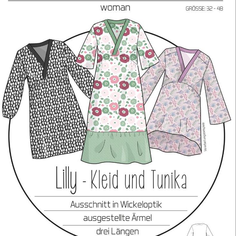 Ebook Kleid Lilly Damen Gr. 32-48 PDF Datei in DIN A4 image number 1