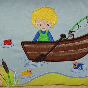 Stickdatei - Angler Boot Fische Angel