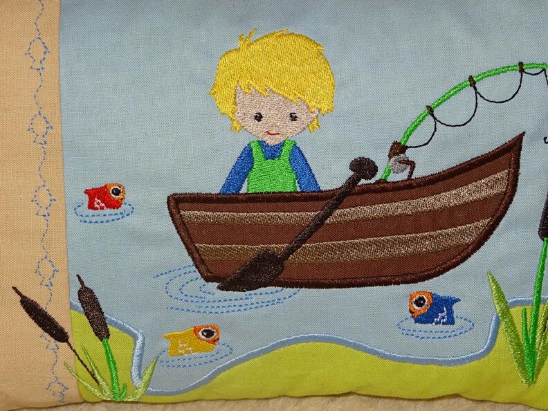 Stickdatei - Angler Boot Fische Angel image number 2