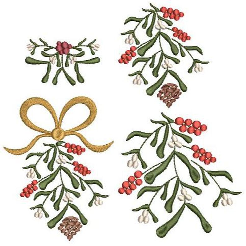 Stickdatei Mistelzweig Weihnachtszweig image number 1