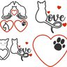 Katze Katzen Liebe Stoff-Aufnäher Stickdatei Herz thumbnail number 1