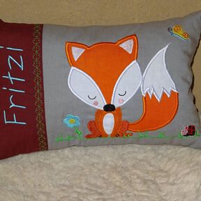 Fuchs - Kissen ITH -  Stickdatei mit Taschenbild 