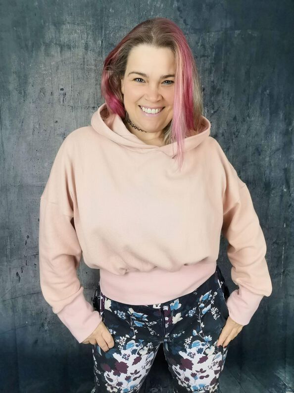 Kurzer Sweater (34-58) SALVIA Damen Schnittmuster Hoodie image number 5