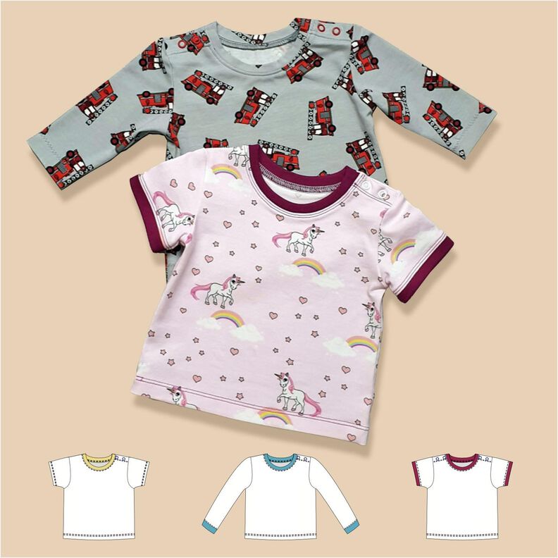 Fin – Babyshirt aus Jersey mit Knopfleisten Gr. 44–98 A4+A0 image number 1