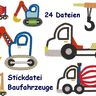 Stickdatei Baufahrzeuge Mischer Kran Auto Bagger thumbnail number 3