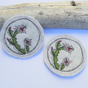 Stickdatei Weihnachtskaktus rund ITH 10x10cm