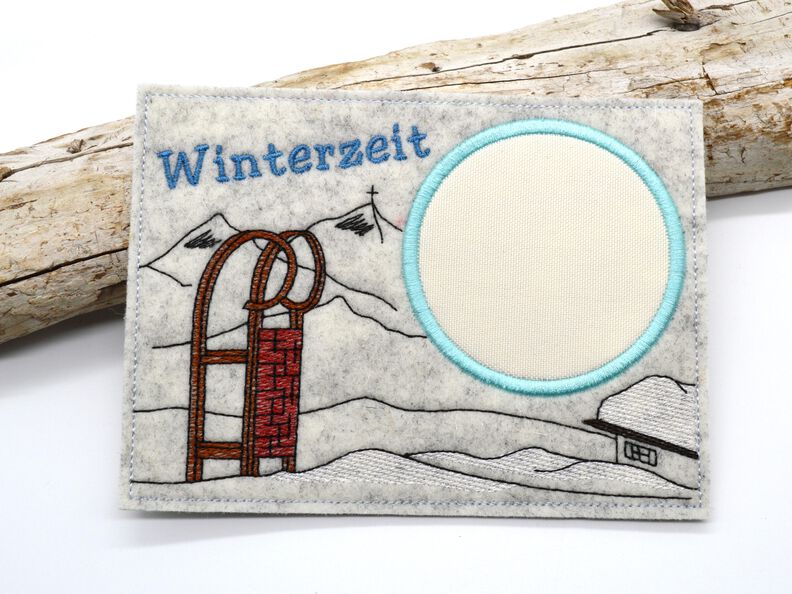 Stickdatei Untersetzer Schlitten Schlittenfahrt Winter image number 4