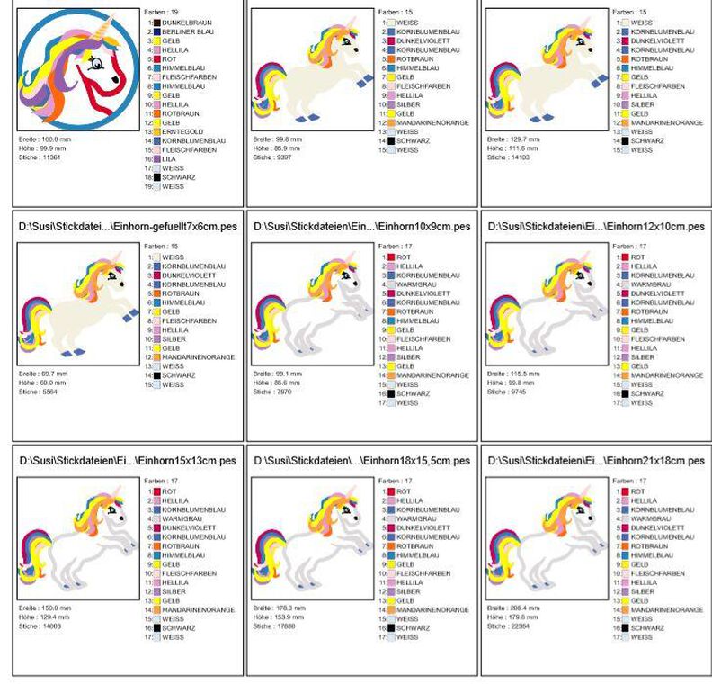Einhorn Stickdatei image number 6