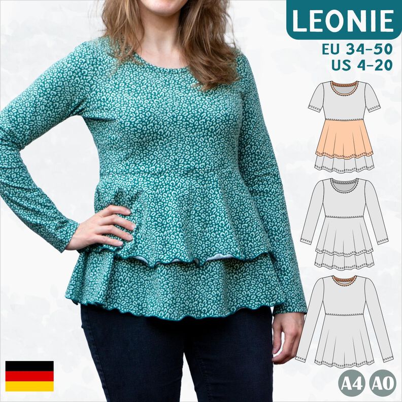 Leonie Stufenshirt mit Empire-Teilung BU 80-116, A4+A0 image number 1