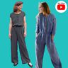 Damen Jumpsuit lange weite Hose RIANG ♥ Gr. 34 - 56 thumbnail number 1