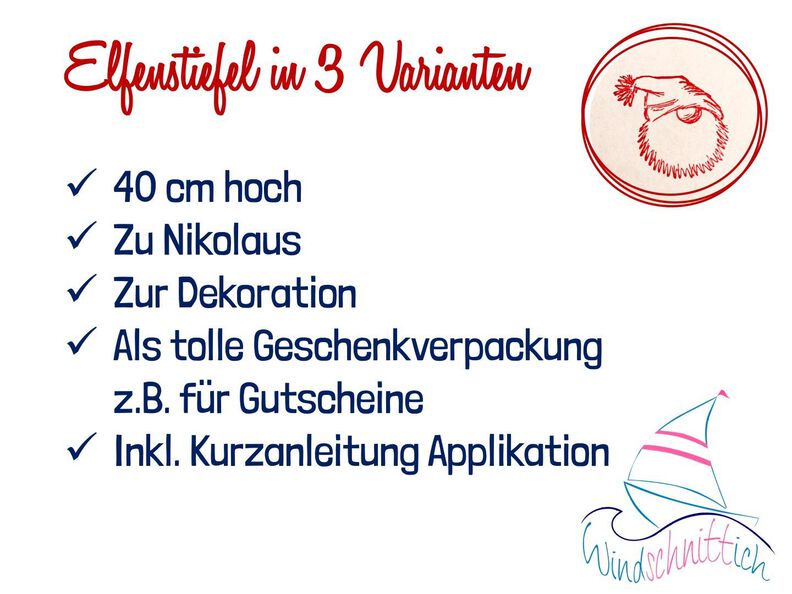 Elfenstiefel | Nikolausstiefel | Deko Weihnachten image number 3