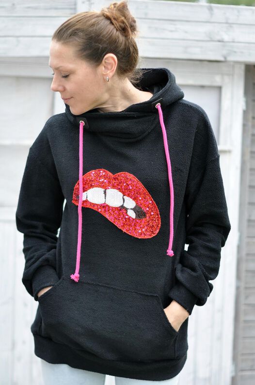 *Ladies Sweater Dress* Sweater, Hoodiekleid, Ballonärmel image number 4