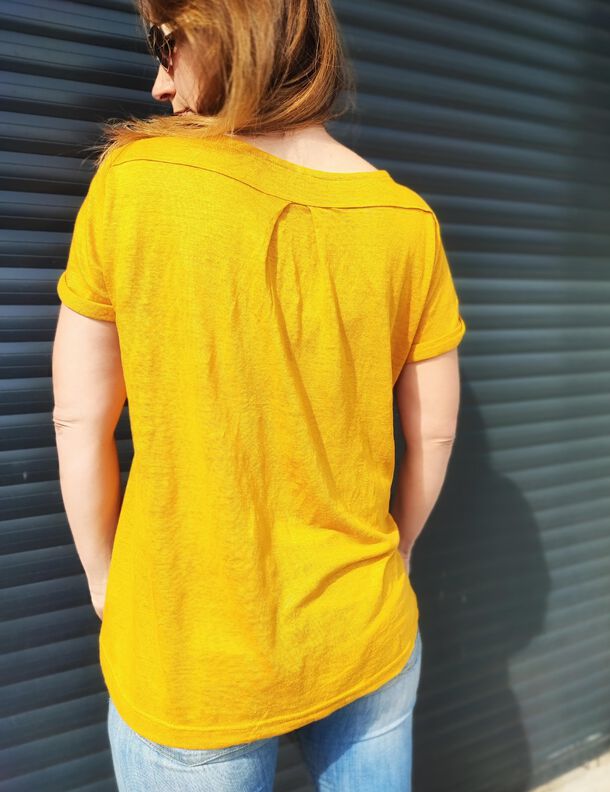 "Summer Blues" eine Bluse mit raffinierter Raffung, 32-46 image number 4