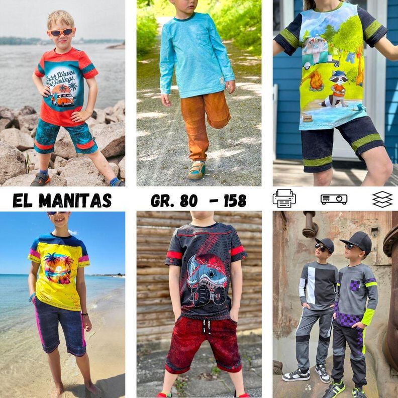 El Manitas Kombi E-Book Shirt & Hose unisex Gr. 80 - 158 image number 1