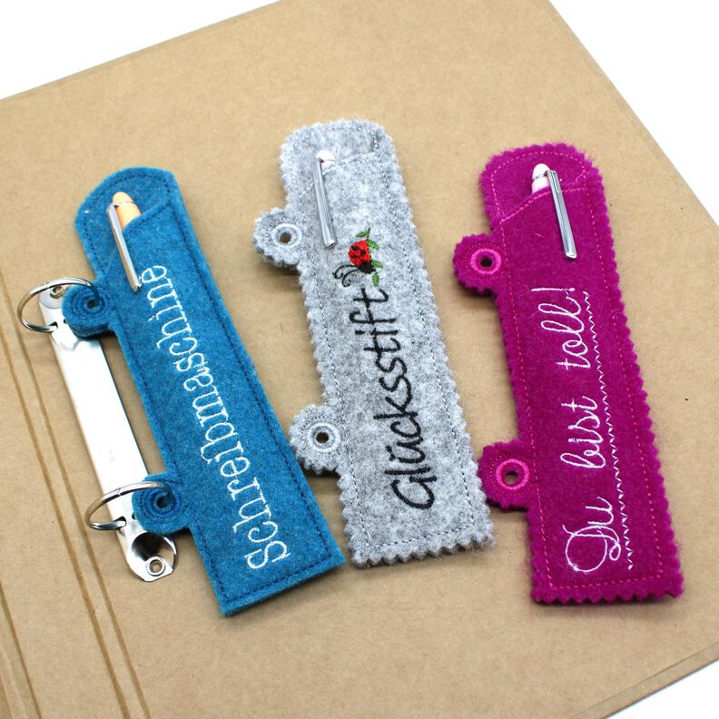 ITH Stickdatei Ringbuch Ordner Stifteetui schmal 14 Motive image number 1