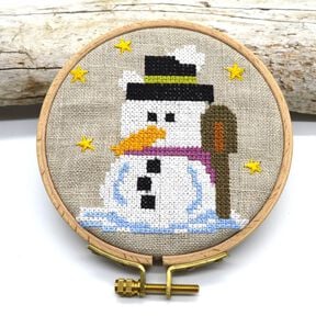 Stickdatei Schneemann Kreuzstich Winter